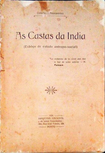 AS CASTAS DA ÃNDIA. (ESBOÃ‡O DE ESTUDO ANTROPO-SOCIAL)