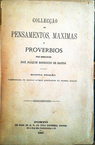 COLECÃ‡ÃƒO DE PENSAMENTOS, MAXIMAS E PROVERBIOS.