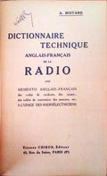 DICTIONNAIRE TECHNIQUE ANGLAIS-FRANÃ‡AIS DE LA RADIO.