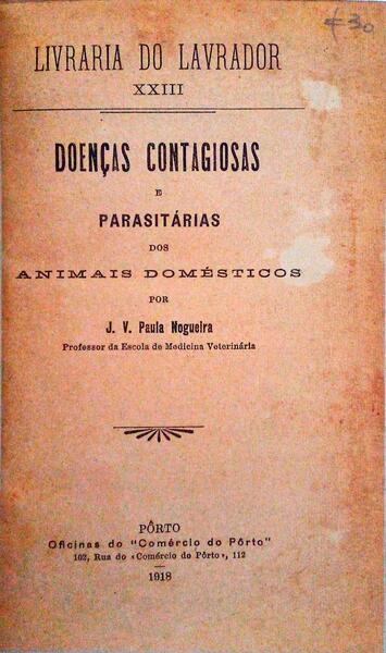 DOENÃ‡AS CONTAGIOSAS E PARASITÃRIAS DOS ANIMAIS DOMÃ‰STICOS.