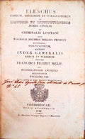 ELENCUS, CAPITUM, TIULORUM ET PARAGRAPHUM IN HISTORIA ET INSTITUTIONIBUS JURIS CIVILIS ET CRIMINALIS LUSITANI.