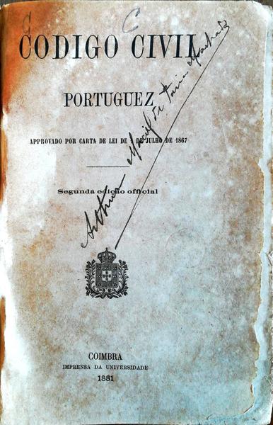 CODIGO CIVIL PORTUGUEZ. [SEABRA Coimbra 1881]