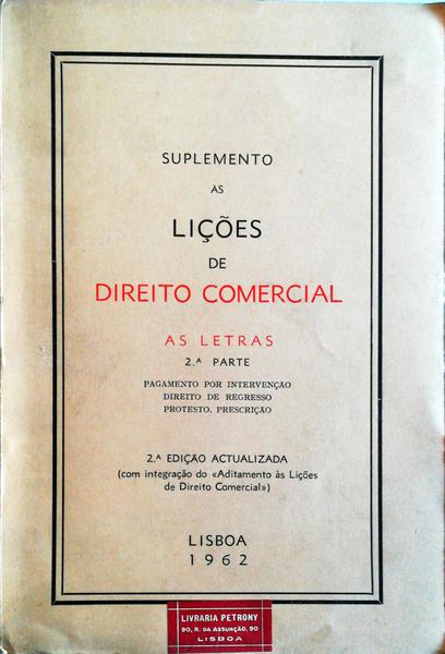 SUPLEMENTO Ã€S LIÃ‡Ã•ES DE DIREITO COMERCIAL.