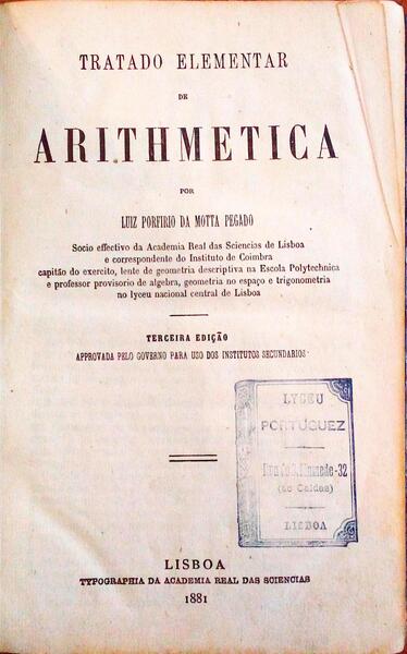 TRATADO ELEMENTAR DE ARITHEMETICA.