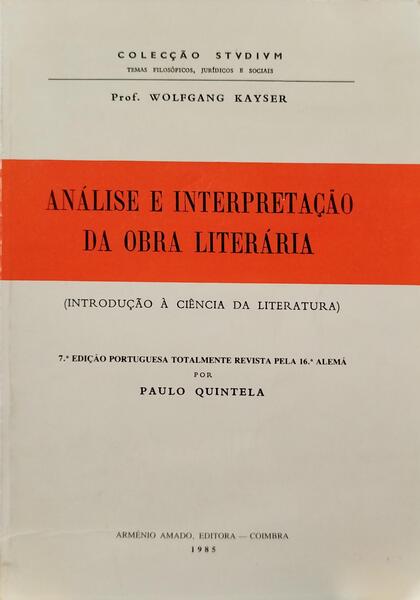 ANÃLISE E INTERPRETAÃ‡ÃƒO DA OBRA LITERÃRIA. [7.Âª EDIÃ‡ÃƒO]