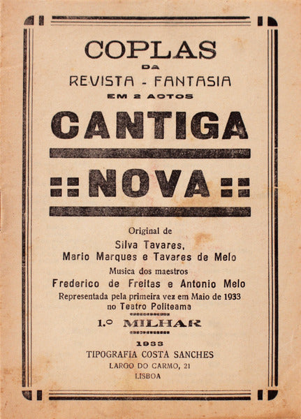 CANTIGA NOVA.