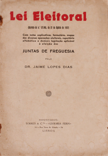 LEI ELEITORAL. JUNTAS DE FREGUESIA.