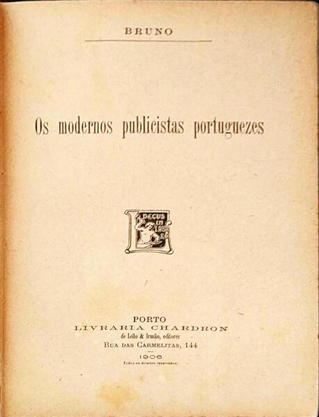 OS MODERNOS PUBLICISTAS PORTUGUEZES.