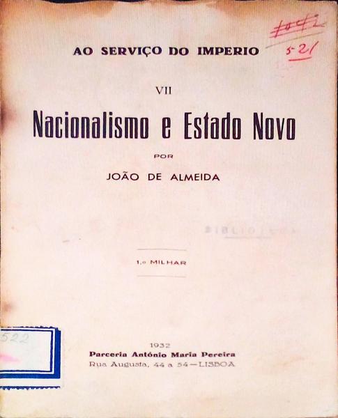 NACIONALISMO E ESTADO NOVO. [1.Âº MILHAR]