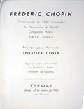 FRÃ‰DERIC CHOPIN. COMEMORAÃ‡ÃƒO DO 150Âº ANIVERSÃRIO DO NASCIMENTO DO GENIAL COMPOSITOR POLACO. 1810-1960.