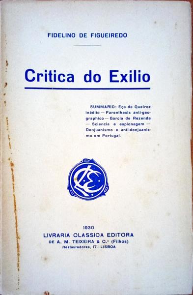 CRITICA DO EXILIO.