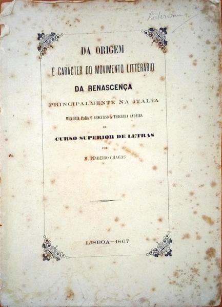 DA ORIGEM E CARACTER DO MOVIMENTO LITERARIO DA RENASCENÃ‡A PRINCIPALMENTE NA ITALIA.