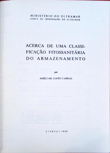 ACERCA DE UMA CLASSIFICAÃ‡ÃƒO FITOSSANITÃRIA DO ARMAZENAMENTO.