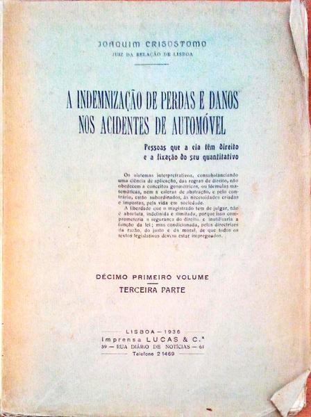 A INDEMNIZAÃ‡ÃƒO DE PERDAS E DANOS NOS ACIDENTES DE AUTOMÃ“VEL.