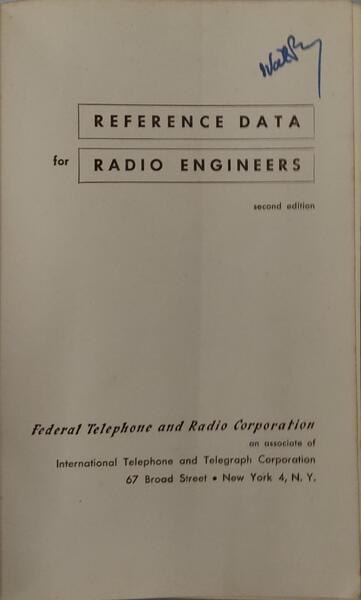 REFERENCE DATA FOR RADIO ENGINEERS.