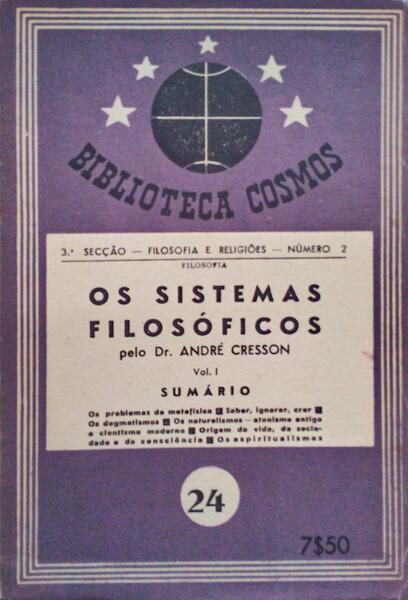 OS SISTEMAS FILOSÃ“FICOS. [2 VOLS.]