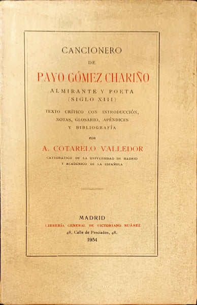 CANCIONERO DE PAYO GÃ“MEZ CHARIÃ‘O.