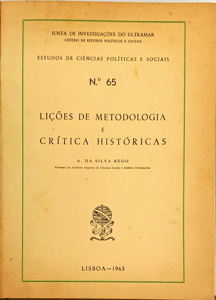 LIÃ‡Ã•ES DE METODOLOGIA E CRÃTICA HISTÃ“RICAS.