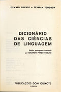 DICIONÃRIO DAS CIÃŠNCIAS DA LINGUAGEM.