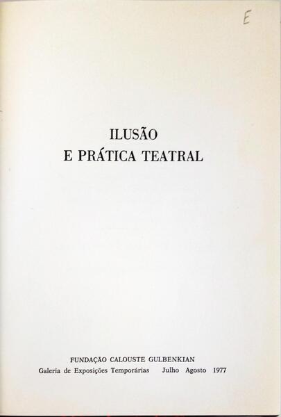 ILUSÃƒO E PRÃTICA TEATRAL.