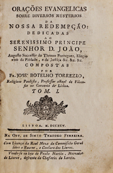 ORAÃ‡Ã•ES EVANGELICAS SOBRE DIVERSOS MYSTERIOS DA NOSSA REDEMPÃ‡ÃƒO: