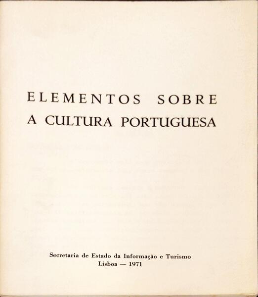 ELEMENTOS SOBRE A CULTURA PORTUGUESA.