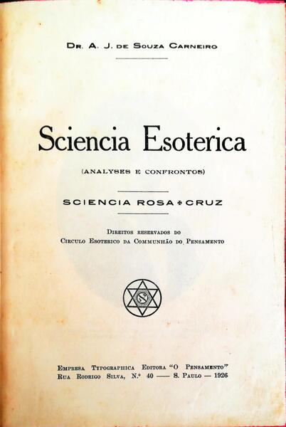 SCIENCIA ESOTERICA. (ANALYSES E CONFRONTOS).