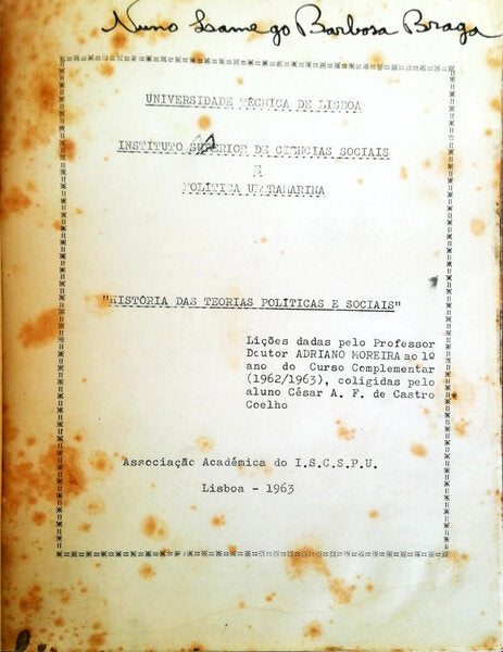 HISTÃ“RIA DAS TEORIAS POLITICAS E SOCIAIS.