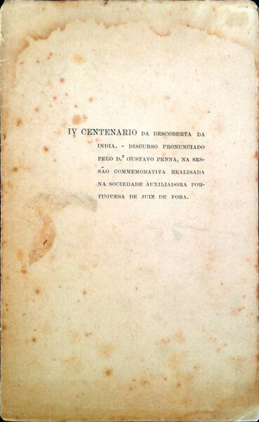 IV CENTENÃRIO DA ESCOBERTA DA INDIA.