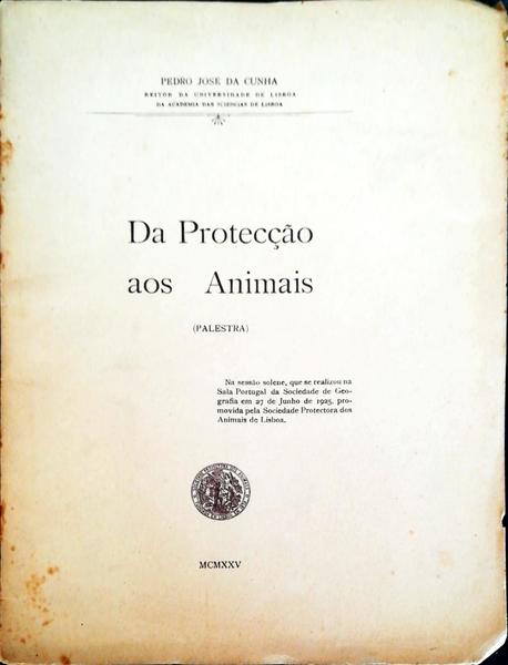 DA PROTECÃ‡ÃƒO AOS ANIMAIS.