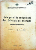 LISTA GERAL DE ANTIGUIDADE DOS OFICIAIS DO EXÃ‰RCITO. (Quadros Permanentes).