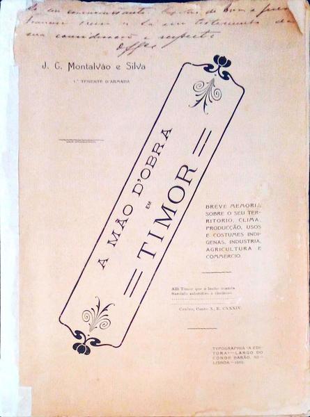 A MÃƒO DE OBRA EM TIMOR.