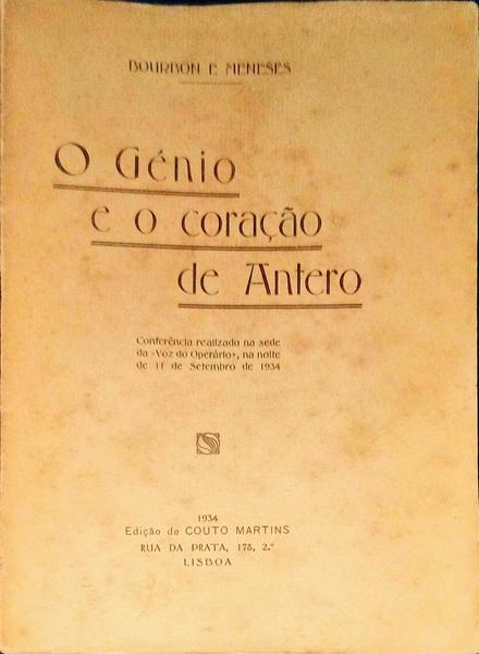 O GÃ‰NIO E O CORAÃ‡ÃƒO DE ANTERO.