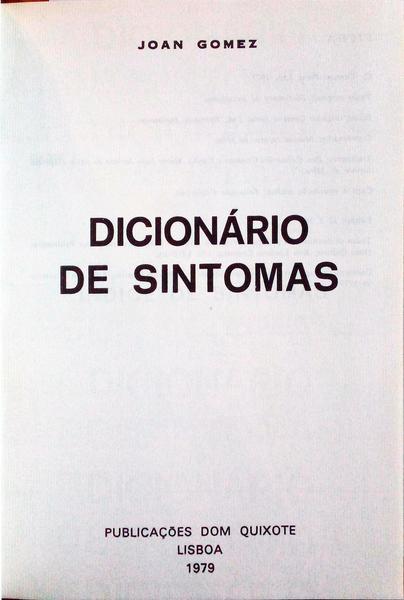 DICIONÃRIO DE SINTOMAS.