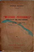 MESSAGE PERSONNEL, TRADUIT DE MOI-MÃŠME.