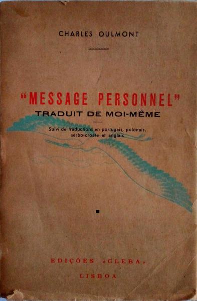 MESSAGE PERSONNEL, TRADUIT DE MOI-MÃŠME.