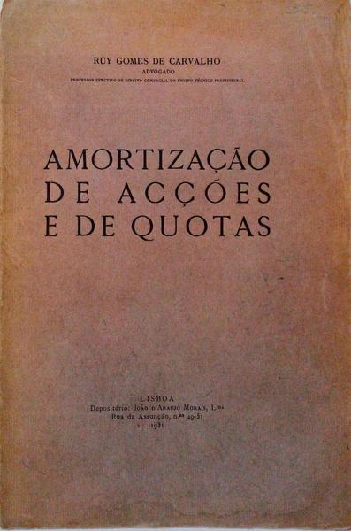 AMORTIZAÃ‡ÃƒO DE ACÃ‡Ã•ES E DE QUOTAS.