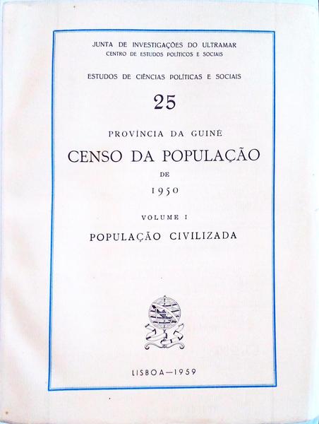 PROVÃNCIA DA GUINÃ‰, CENSO DA POPULAÃ‡ÃƒO DE 1950.