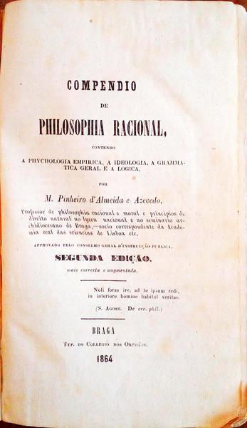 COMPENDIO DE PHILOSOPHIA RACIONAL. [2.Âª EDIÃ‡ÃƒO]
