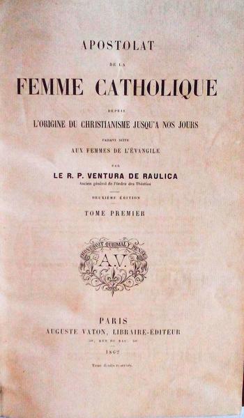 APOSTOLAT DE LA FEMME CATHOLIQUE.