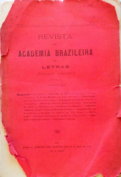 REVISTA DA ACADEMIA BRAZILEIRA DE LETRAS VOL I.