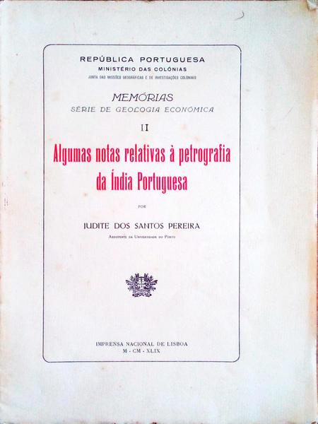 ALGUMAS NOTAS RELATIVAS Ã€ PETROGRAFIA DA ÃNDIA PORTUGUESA.