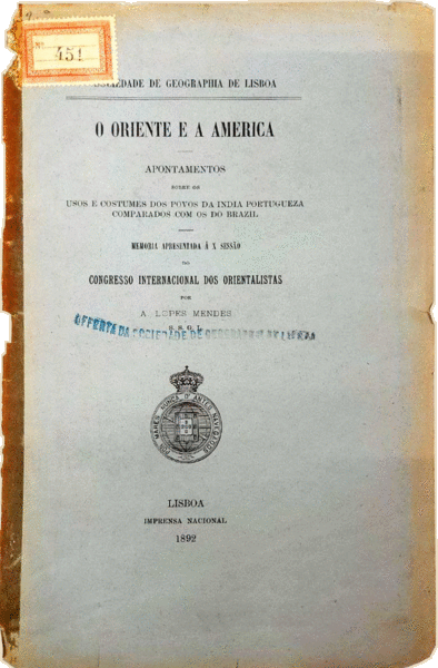 O ORIENTE E A AMERICA.