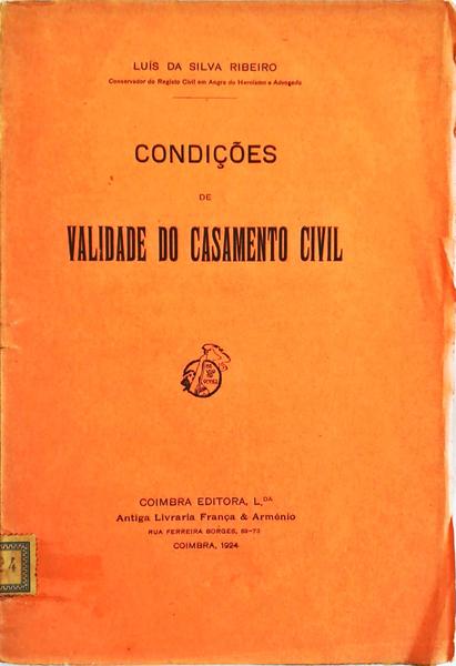 CONDIÃ‡Ã•ES DE VALIDADE DO CASAMENTO CIVIL.