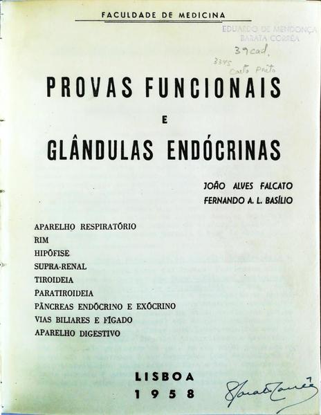 PROVAS FUNCIONAIS E GLÃ‚NDULAS ENDÃ“CRINAS.