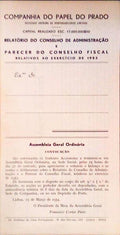RELATÃ“RIO DO CONSELHO DE ADMINISTRAÃ‡ÃƒO E PARECER DO CONSELHO FISCAL RELATIVOS AO EXERCÃCIO DE 1952.