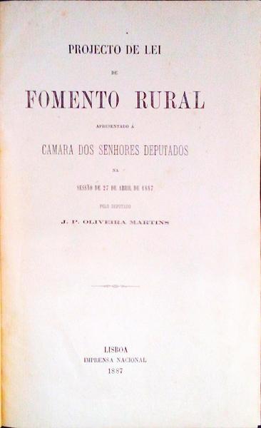 PROJECTO DE LEI DE FOMENTO RURAL.