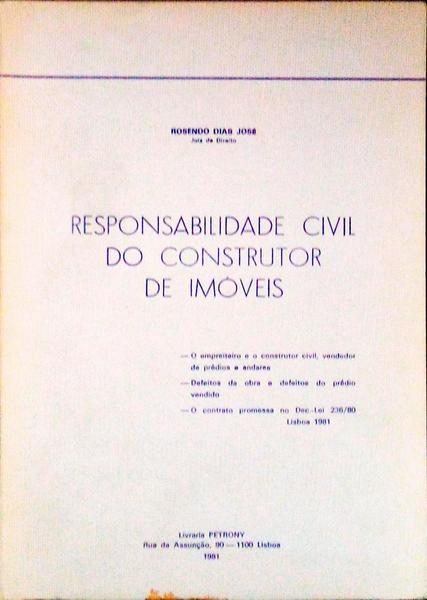 RESPONSABILIDADE CIVIL DO CONSTRUTOR DE IMÃ“VEIS.