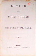 LETTER FROM... TO THE DUKE OF SALDANHA.