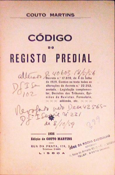 CÃ“DIGO DO REGISTO PREDIAL.